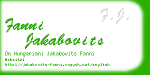 fanni jakabovits business card